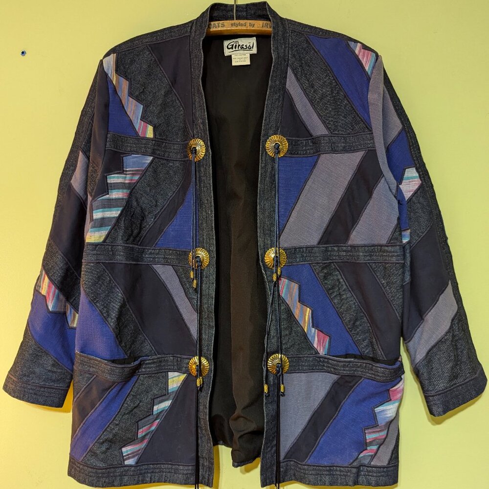 Vintage Girasol Jacket (Mexico / Cotton) Tassels, Folk Art, Southwestern - Large